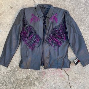 Women’s chrome 3M leather jacket.